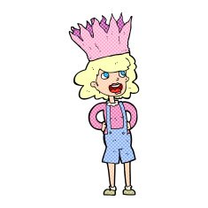 cartoon person wearing crown N44