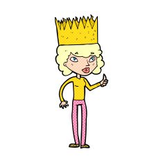 cartoon person wearing crown N45