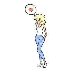 cartoon woman in love N78