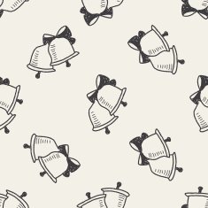 Christmas bell doodle seamless pattern background