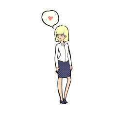 cartoon woman in love N80