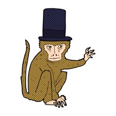 cartoon monkey wearing top hat N6