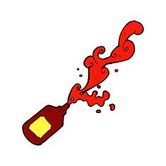 cartoon squirting ketchup N2