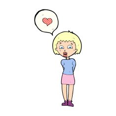 cartoon woman in love N81