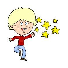 cartoon excited boy N6