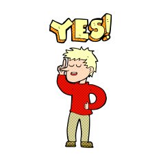 cartoon man saying yes N6