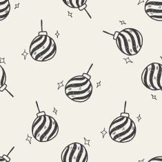 Christmas decoration doodle seamless pattern background N2