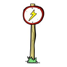 cartoon electrical warning sign N11