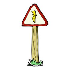 cartoon electrical warning sign N12