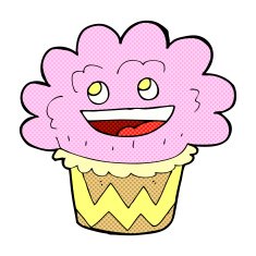 cartoon happy cupcake N3