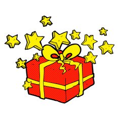 cartoon christmas present N4