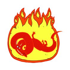 cartoon flaming dragon N3