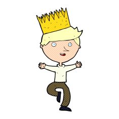 cartoon person wearing crown N47