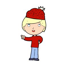 cartoon man wearing winter hat N53