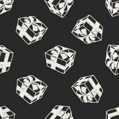 Christmas gift doodle seamless pattern background N4
