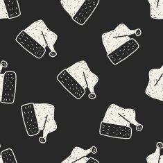 Christmas hat doodle seamless pattern background N2