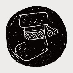 Christmas socks doodle drawing N14