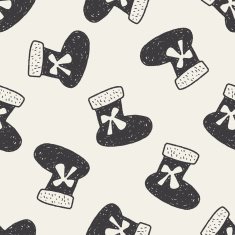 Christmas socks doodle seamless pattern background