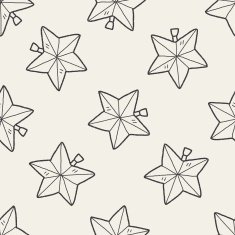 Christmas star doodle seamless pattern background