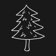 Christmas tree doodle drawing N15