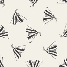 circus doodle seamless pattern background N2