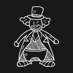 clown doodle drawing N46