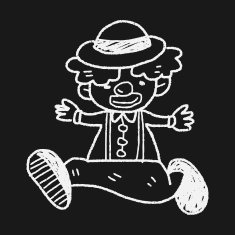 clown doodle drawing N51