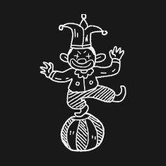 clown doodle drawing N57