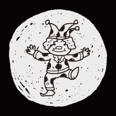 clown doodle drawing N70