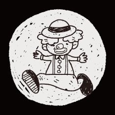 clown doodle drawing N71