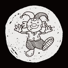 clown doodle drawing N72