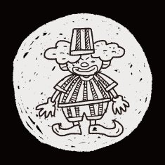 clown doodle drawing N73
