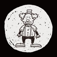 clown doodle drawing N75