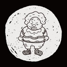 clown doodle drawing N82
