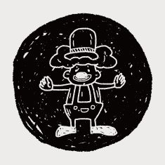 clown doodle drawing N85