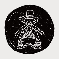 clown doodle drawing N86