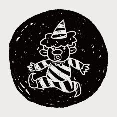 clown doodle drawing N89