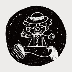 clown doodle drawing N91