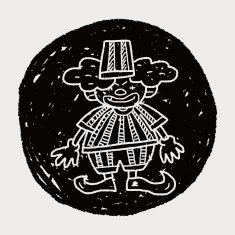clown doodle drawing N93