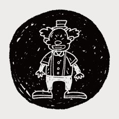 clown doodle drawing N95