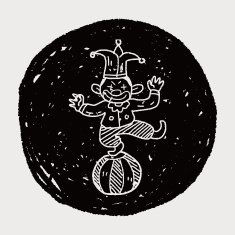 clown doodle drawing N97