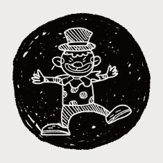 clown doodle drawing N98