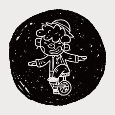 clown doodle drawing N99