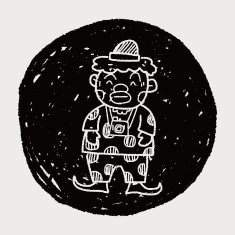 clown doodle drawing N100
