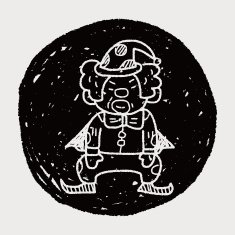 clown doodle drawing N101