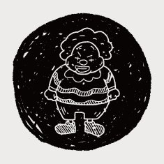 clown doodle drawing N102