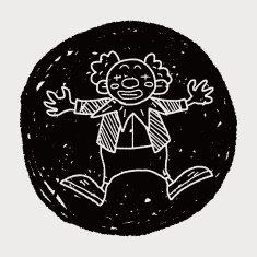 clown doodle drawing N103