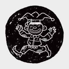 clown doodle drawing N104