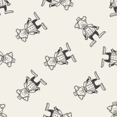 clown doodle drawing seamless pattern background N10