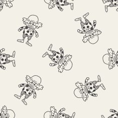 clown doodle drawing seamless pattern background N11